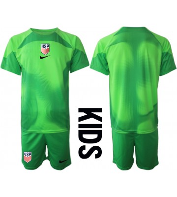 Förenta staterna Målvakt Borta Kläder Barn VM 2022 Kortärmad (+ Korta byxor)